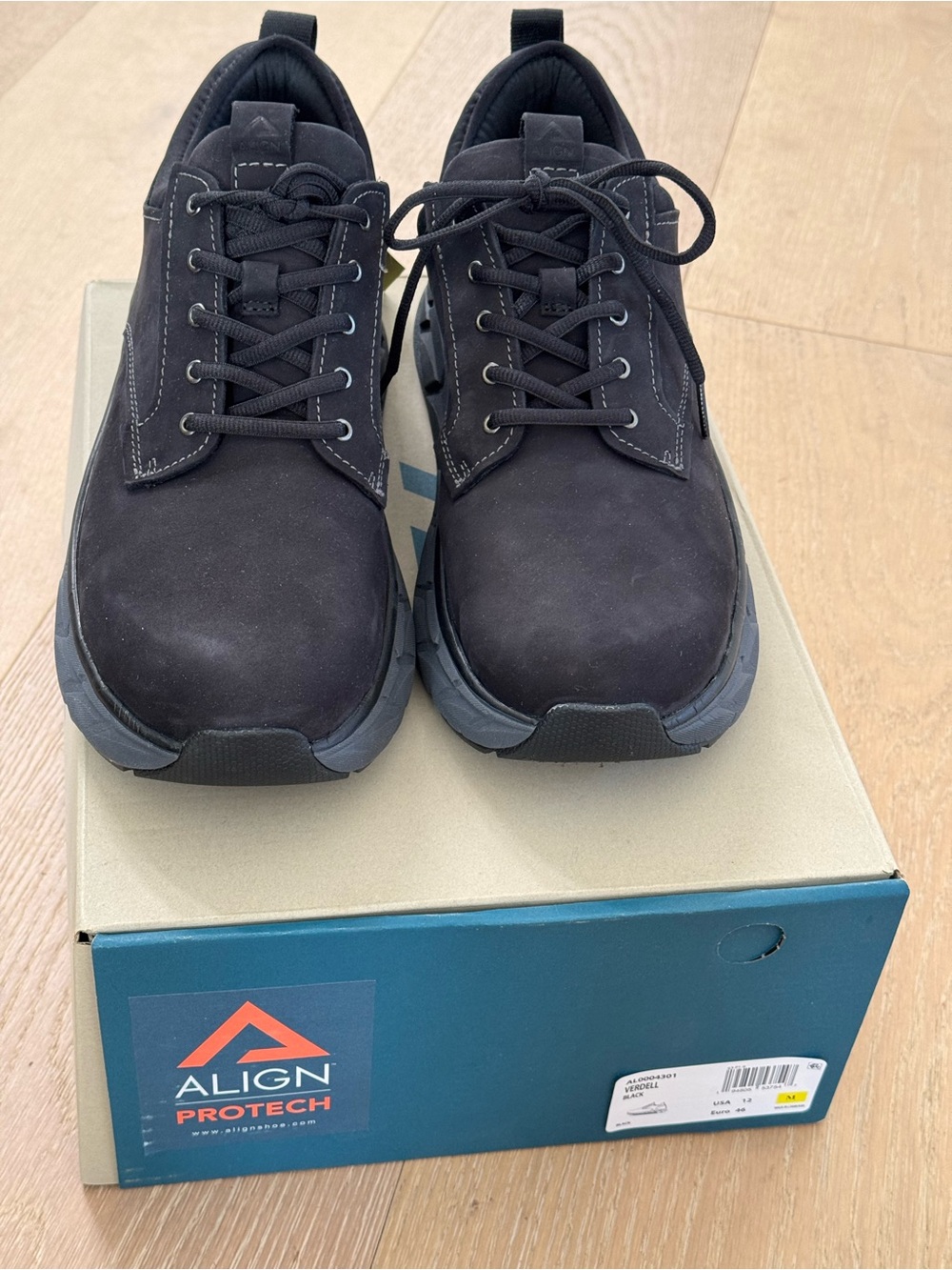 Align Men's Verdell Waterproof Slip-Resistant Oxfords Black Shoes Men's 12 New - Picture 3 of 12